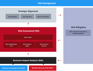 Diagram showing the process flow and activities involved in Risk Management